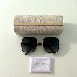 Jimmy Choo, Jaylas 57mm Square Sunglasses Black.